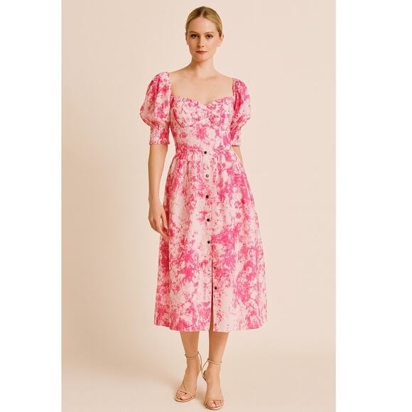 S/W/F Puff Sleeve Sweetheart Dress New Without Tags Small - Picture 1 of 8